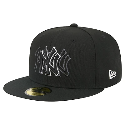 Casquette ajustée New Era noire York Yankees Tri-Hit 59FIFTY pour homme