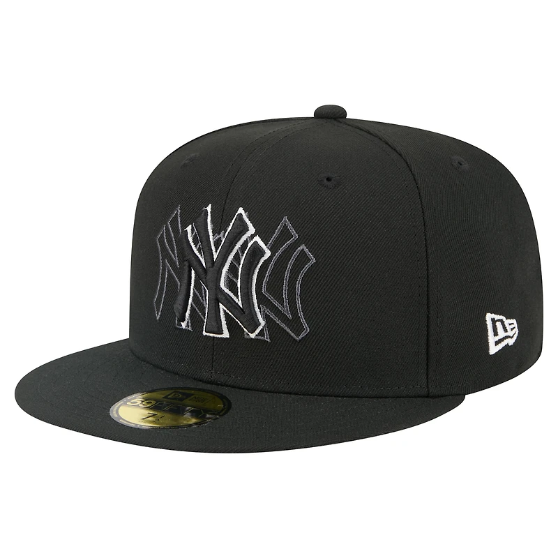 Men's New Era Black York Yankees Tri-Hit 59FIFTY Fitted Hat