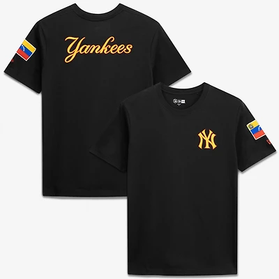Men's New Era Black York Yankees Venezuela Country Flag T-Shirt