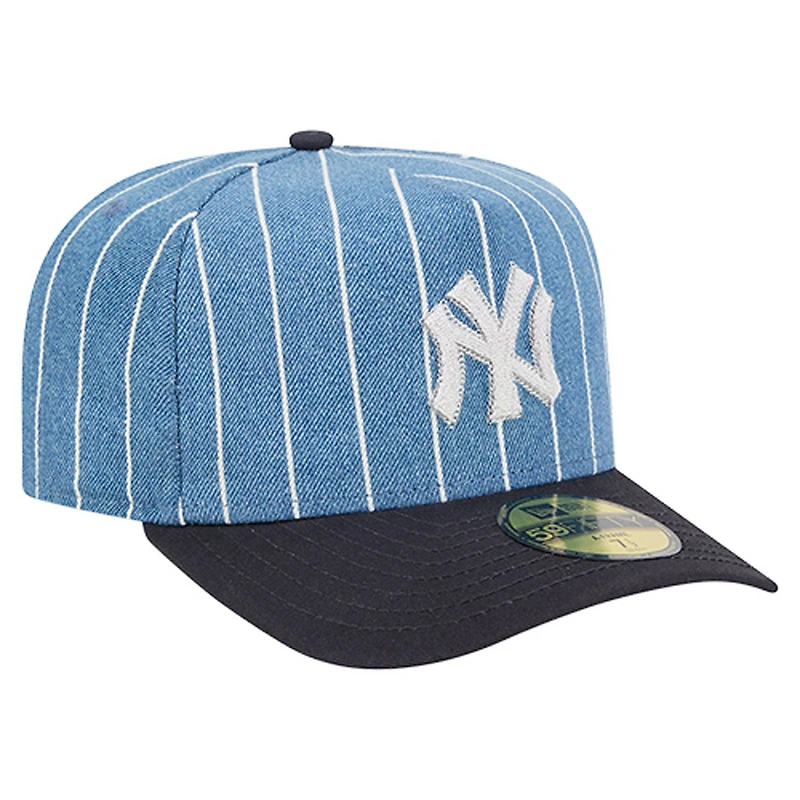 Men's New Era Blue/Navy York Yankees Parallel A-Frame 59FIFTY Fitted Hat