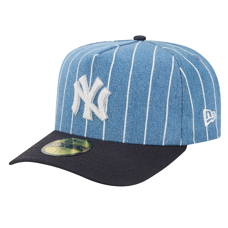 Men's New Era Blue/Navy York Yankees Parallel A-Frame 59FIFTY Fitted Hat