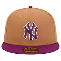 Men's New Era Brown/Purple York Yankees Two-Tone Color Pack 59FIFTY Fitted Hat