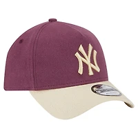 Casquette ajustable New Era pour homme avec couronne en moleskine injectée New York Yankees Bordeaux