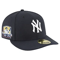 Casquette ajustée à profil bas CC Sabathia Navy New Era pour homme, modèle 59FIFTY, du Temple de la renommée baseball national 2025 des Yankees York