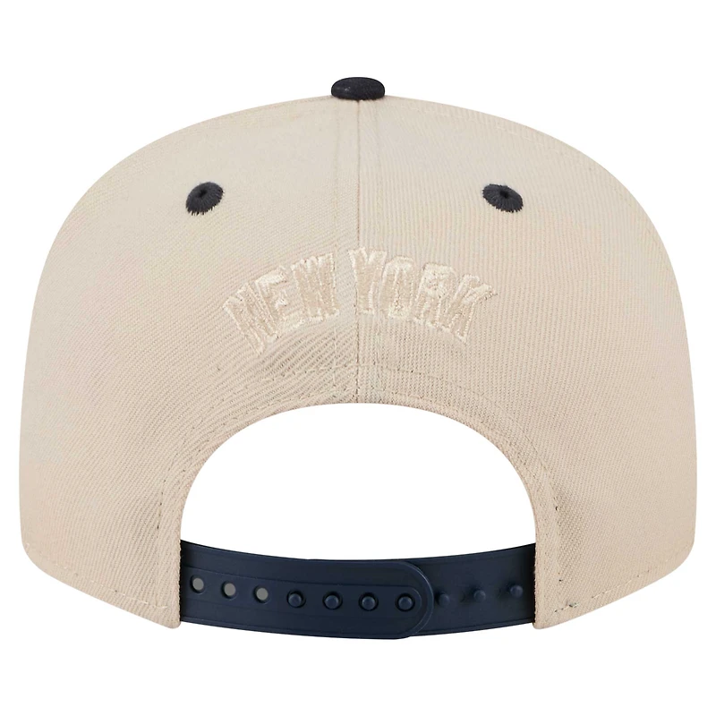 Casquette Snapback 9FIFTY New Era pour homme, couleur crème/noir, motif Team Art des Yankees de New York