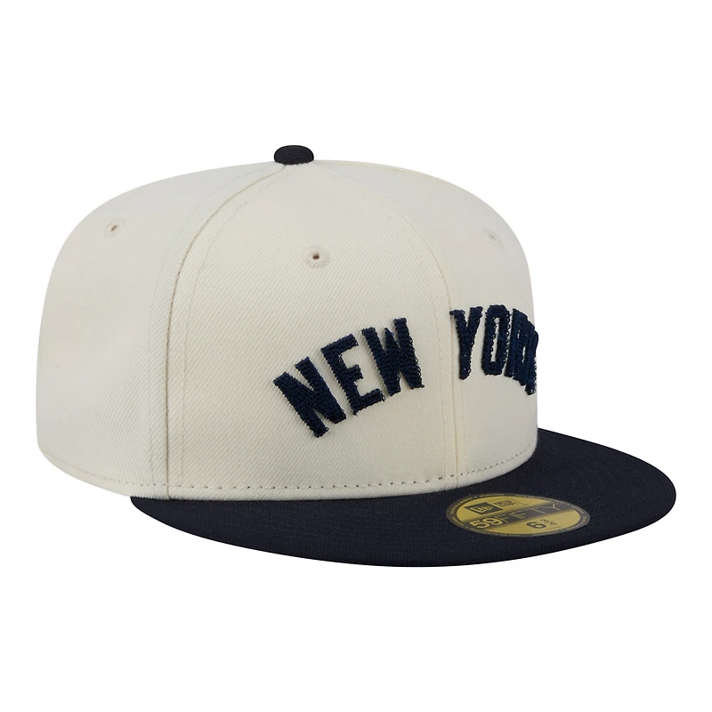 Men's New Era Cream/Navy York Yankees 59FIFTY Fitted Hat