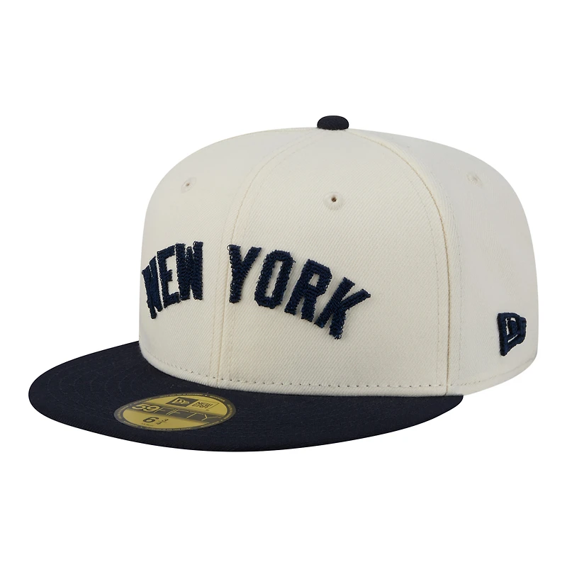 Men's New Era Cream/Navy York Yankees 59FIFTY Fitted Hat