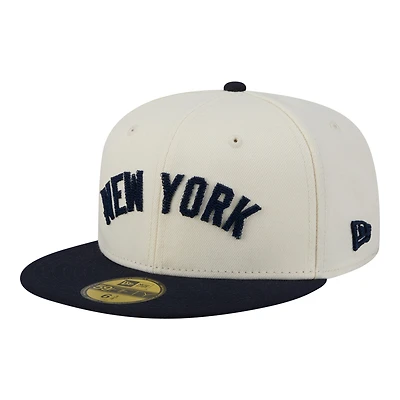 Men's New Era Cream/Navy York Yankees 59FIFTY Fitted Hat