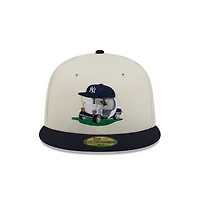 Casquette ajustée New Era 59FIFTY crème/marine pour homme