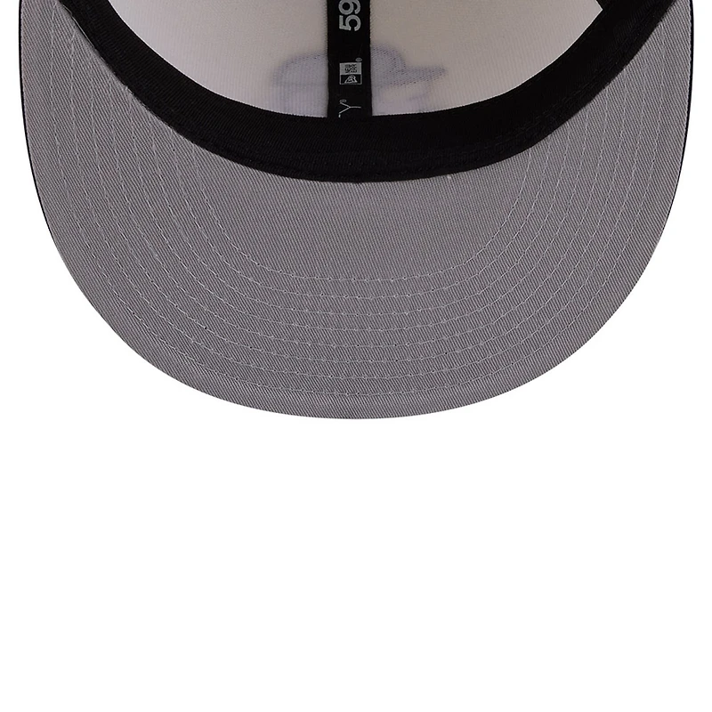 Men's New Era Cream/Navy York Yankees Bullpen Cart 59FIFTY Fitted Hat