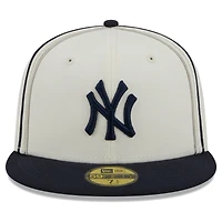 Men's New Era  Cream/Navy York Yankees Chrome Sutash 59FIFTY Fitted Hat