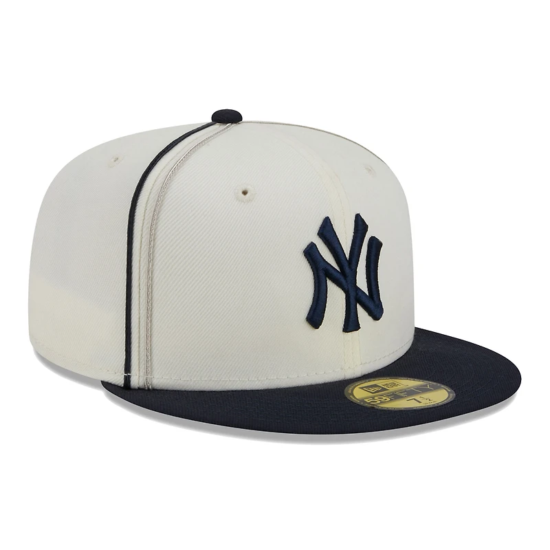 Men's New Era  Cream/Navy York Yankees Chrome Sutash 59FIFTY Fitted Hat