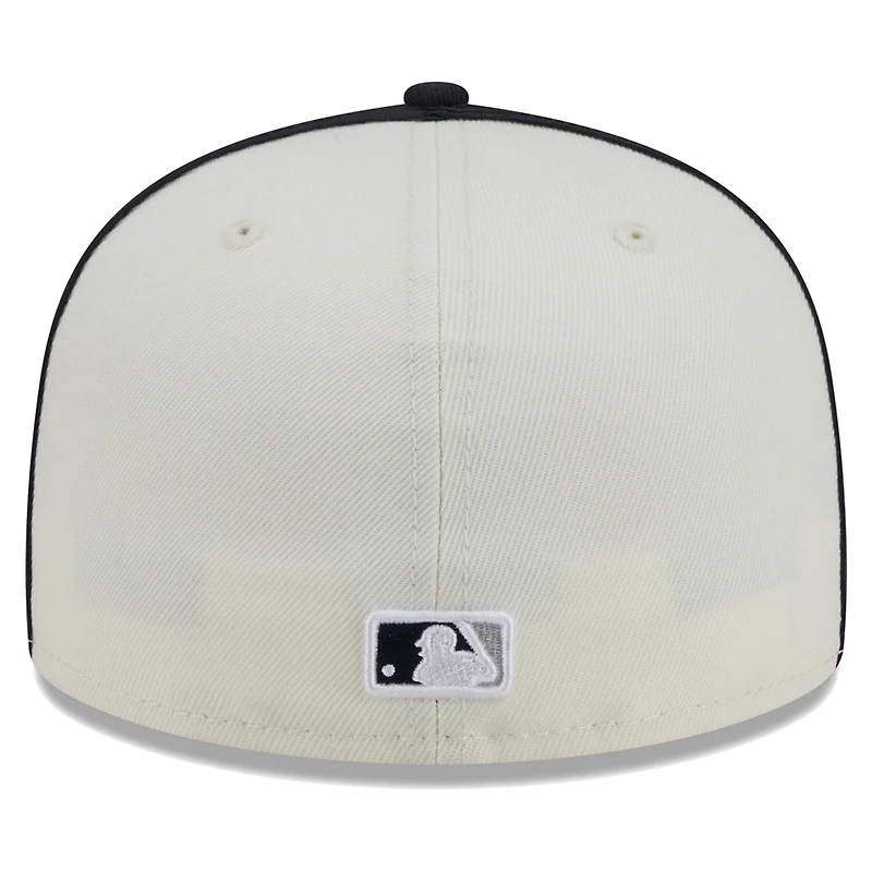 Men's New Era  Cream/Navy York Yankees Chrome Sutash 59FIFTY Fitted Hat