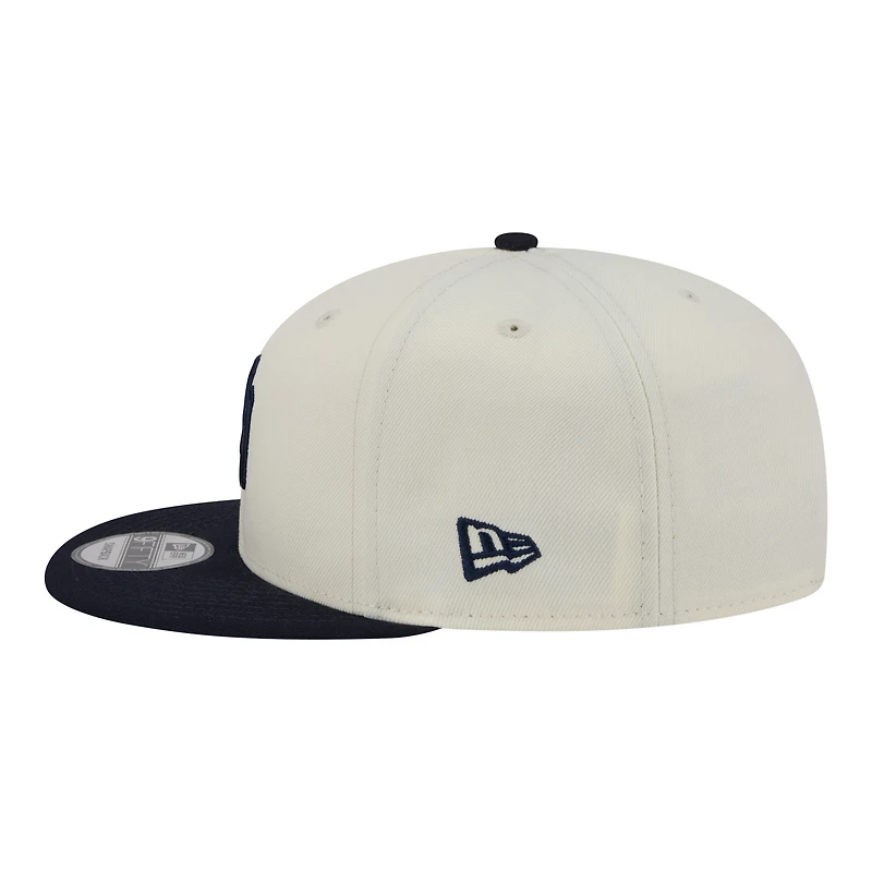 Casquette snapback New Era crème/marine New York Yankees pour homme, modèle 9FIFTY localisé