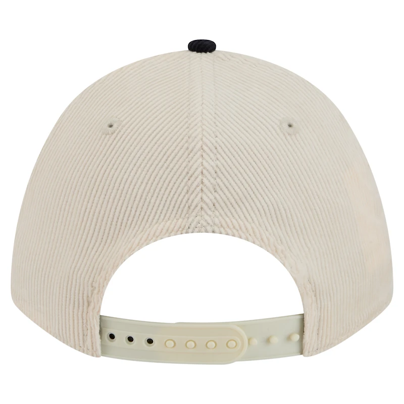 Men's New Era Cream/Navy New York Yankees Sided Corduroy 9FORTY A-Frame Adjustable Hat