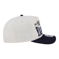 Men's New Era Cream/Navy New York Yankees Tri-Hit 9FIFTY A-Frame Adjustable Hat
