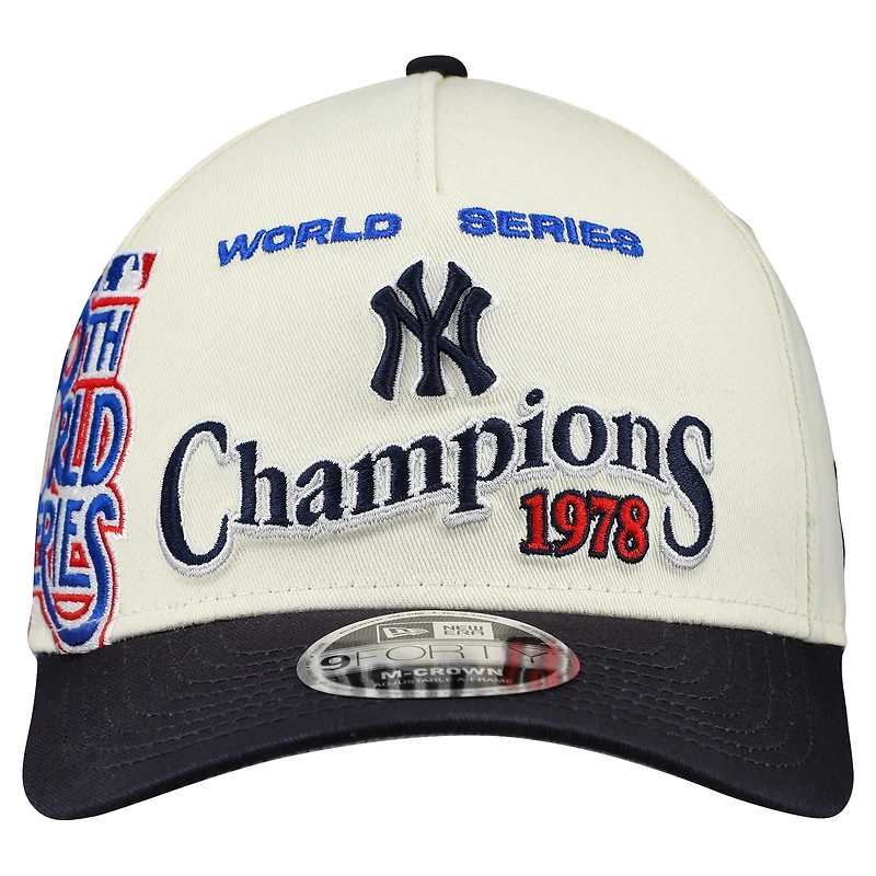Men's New Era Cream/Navy New York Yankees World Series 9FORTY M-Crown A-Frame Adjustable Hat