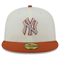 Casquette ajustée 59FIFTY New York Yankees Era pour hommes, crème/orange