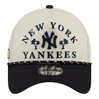 Casquette ajustable New Era Cream New York Yankees 2026 Spring Training Fan Pack Rope A-Frame 9FORTY pour homme