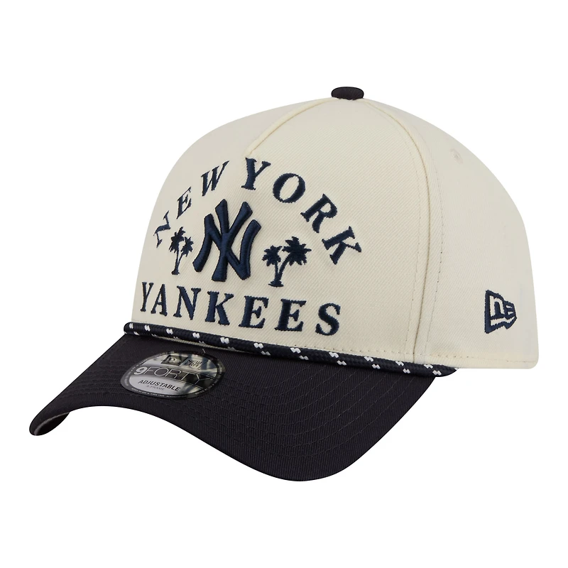 Casquette ajustable New Era Cream New York Yankees 2026 Spring Training Fan Pack Rope A-Frame 9FORTY pour homme