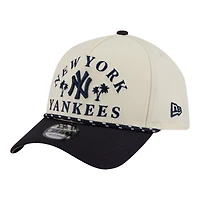 Casquette ajustable New Era Cream New York Yankees 2026 Spring Training Fan Pack Rope A-Frame 9FORTY pour homme