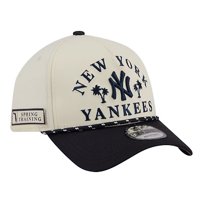 Men's New Era Cream New York Yankees 2026 Spring Training Fan Pack Rope A-Frame 9FORTY Adjustable Hat