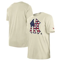 Men's New Era Cream York Yankees Americana Flag Fill T-Shirt