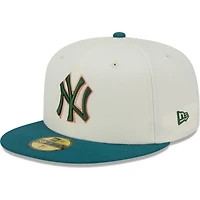 Men's New Era Cream York Yankees Chrome 59FIFTY Fitted Hat