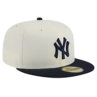Men's New Era Cream York Yankees Chrome 59FIFTY Fitted Hat