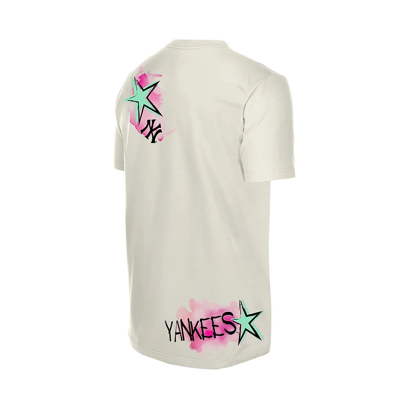Men's New Era  Cream York Yankees Lifestyle Punk Core T-Shirt