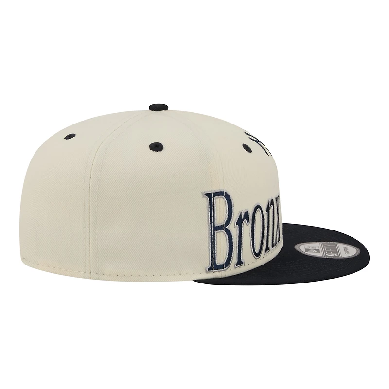 Men's New Era Cream New York Yankees Oversized Slogan 9FIFTY Snapback Hat