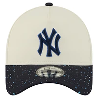 Men's New Era  Cream New York Yankees Speckle A-Frame 9FORTY Adjustable Hat