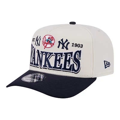 Men's New Era Cream New York Yankees Throwback Tri-Hit A-Frame 9FIFTY Adjustable Hat