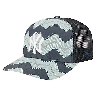 Casquette ajustable New Era 9SEVENTY en denim/bleu marine pour homme des Yankees de New York Aztec Denim