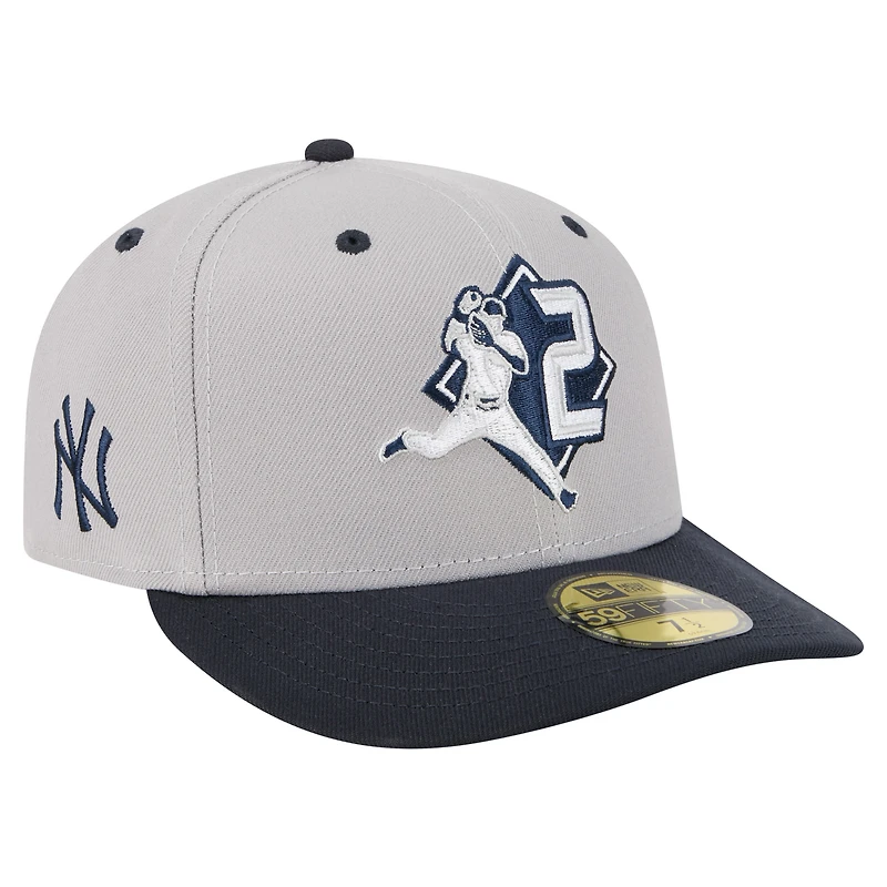 Men's New Era Derek Jeter Gray York Yankees 59FIFTY Fitted Hat