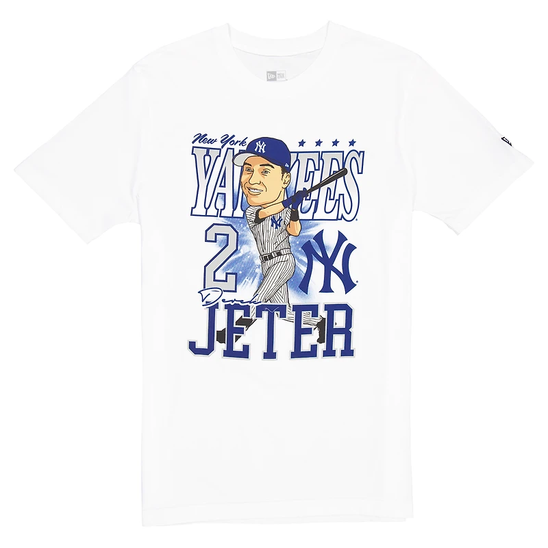 Men's New Era Derek Jeter White York Yankees Caricature T-Shirt