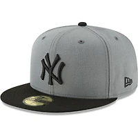 Men's New Era Gray/Black York Yankees Two-Tone 59FIFTY Fitted Hat