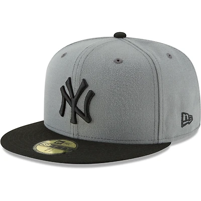 Casquette ajustée New Era 59FIFTY bicolore grise et noire pour homme, Era, Yankees de York