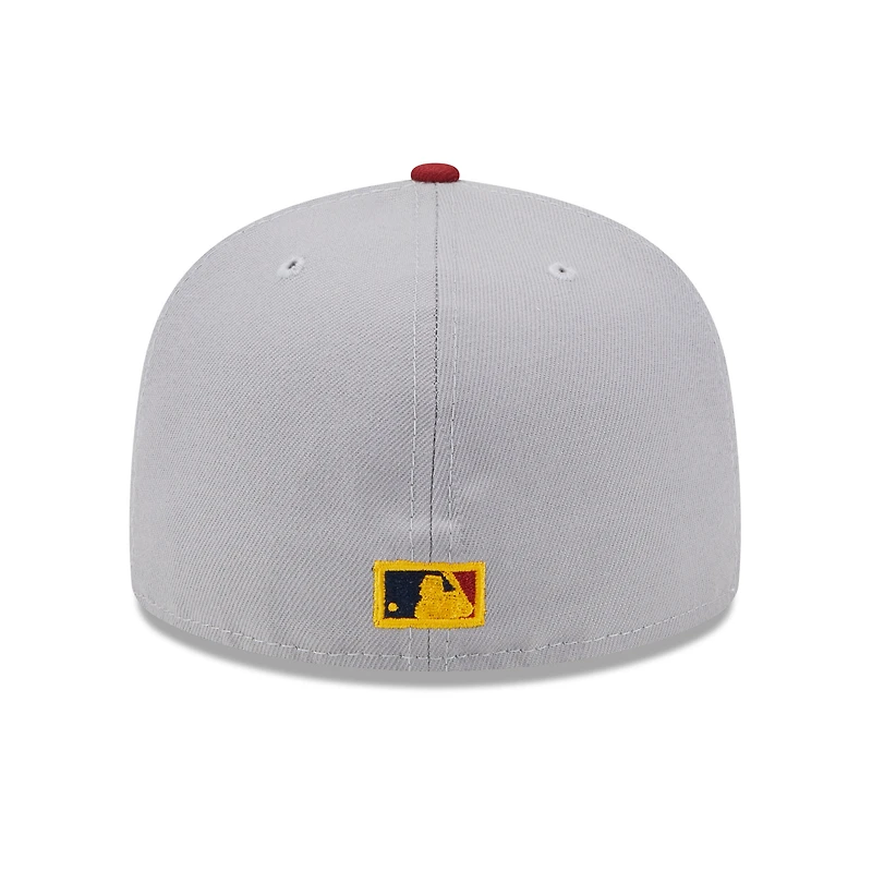 Casquette ajustée 59FIFTY gris/rouge des New York Yankees World Series Champions bleu marine avec sous-visière pour homme Era