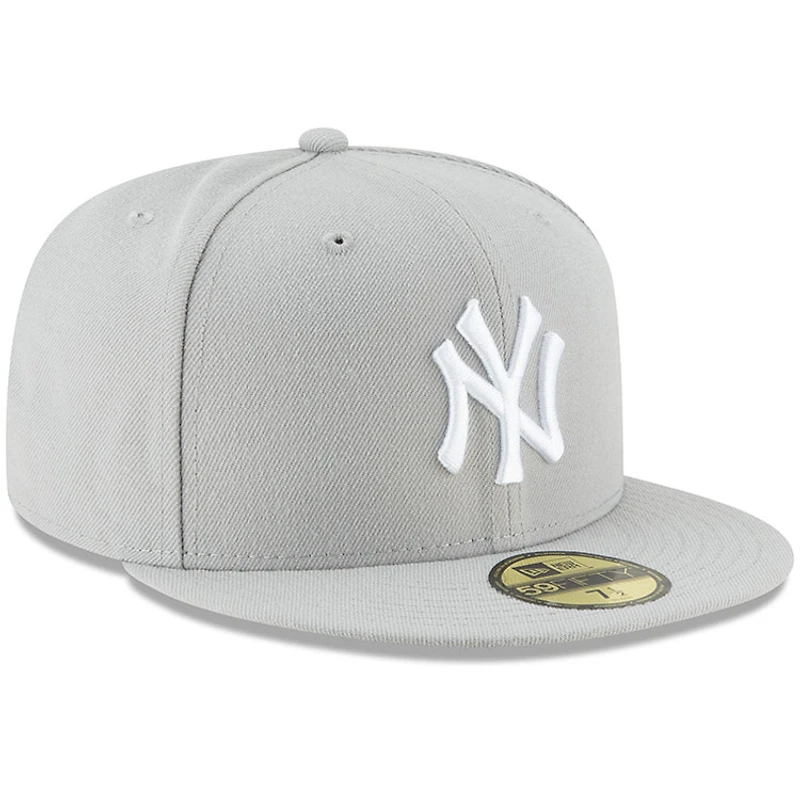 Casquette ajustée New Era grise York Yankees pour homme, modèle 59FIFTY basique.