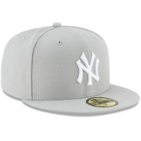 Casquette ajustée New Era grise York Yankees pour homme, modèle 59FIFTY basique.