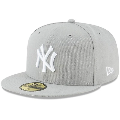 Men's New Era Gray York Yankees Fashion Color Basic 59FIFTY Fitted Hat