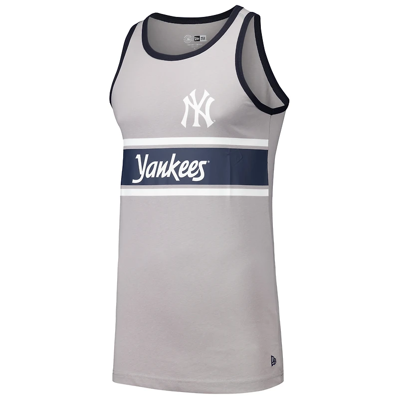 Débardeur gris New Era pour hommes des York Yankees Ringer en jersey