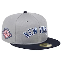 Casquette ajustée 59FIFTY en maille New York Yankees Pivot Era pour homme, grise