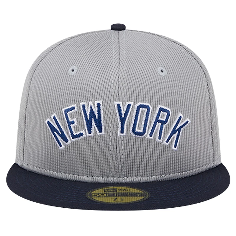 Men's New Era Gray York Yankees Pivot Mesh 59FIFTY Fitted Hat