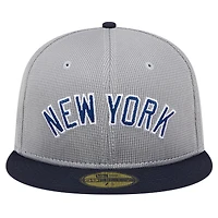 Men's New Era Gray York Yankees Pivot Mesh 59FIFTY Fitted Hat