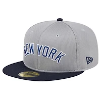 Men's New Era Gray York Yankees Pivot Mesh 59FIFTY Fitted Hat