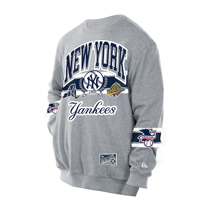 Sweat-shirt New Era gris York Yankees Sport Classics pour homme