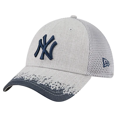 Men's New Era Gray York Yankees Visor Paint Splatter 39THIRTY Flex Hat