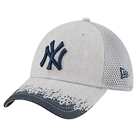 Men's New Era Gray York Yankees Visor Paint Splatter 39THIRTY Flex Hat